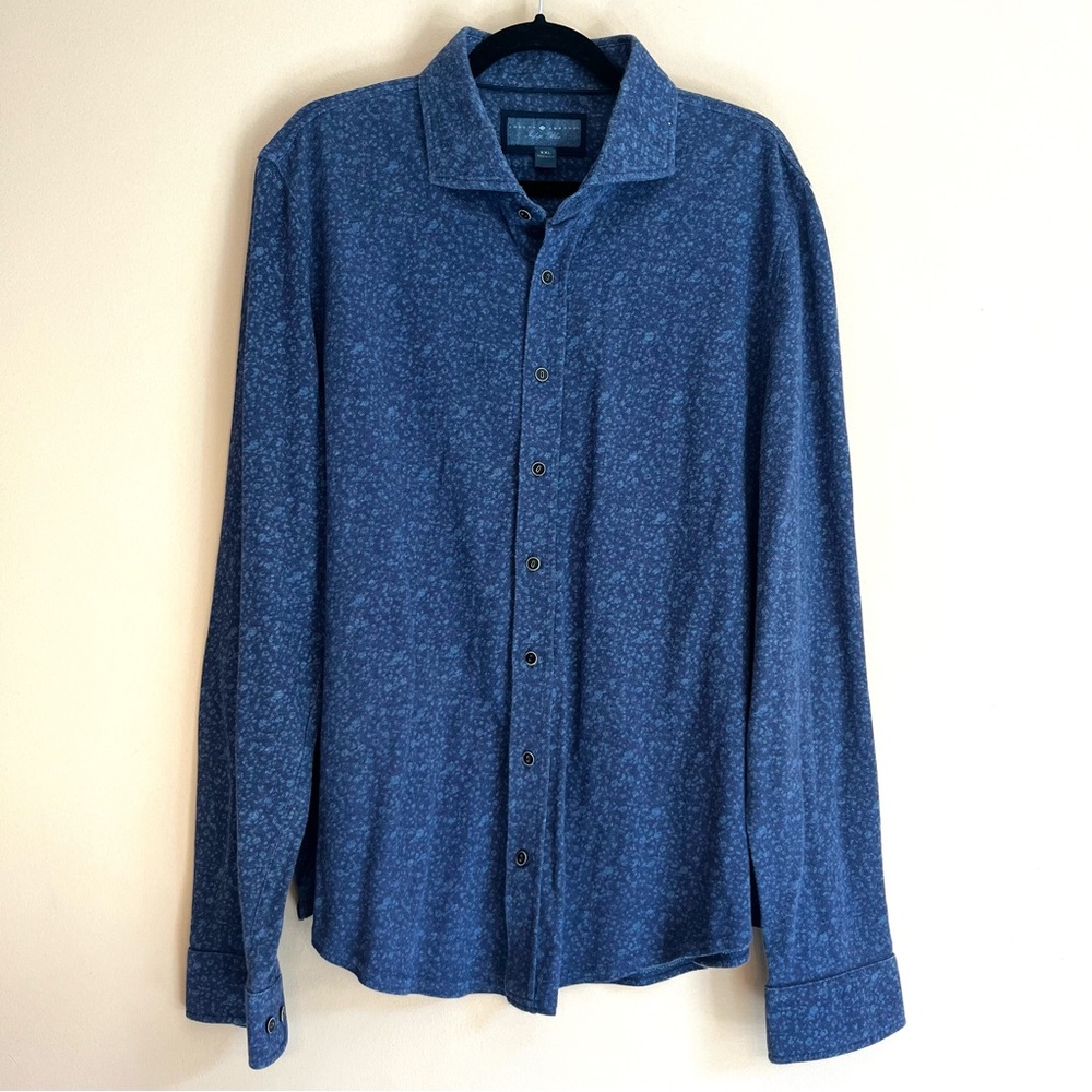 Joseph Abboud Button Down Shirt, Blue Pattern, Size XXL
